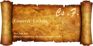 Cserni Frida névjegykártya